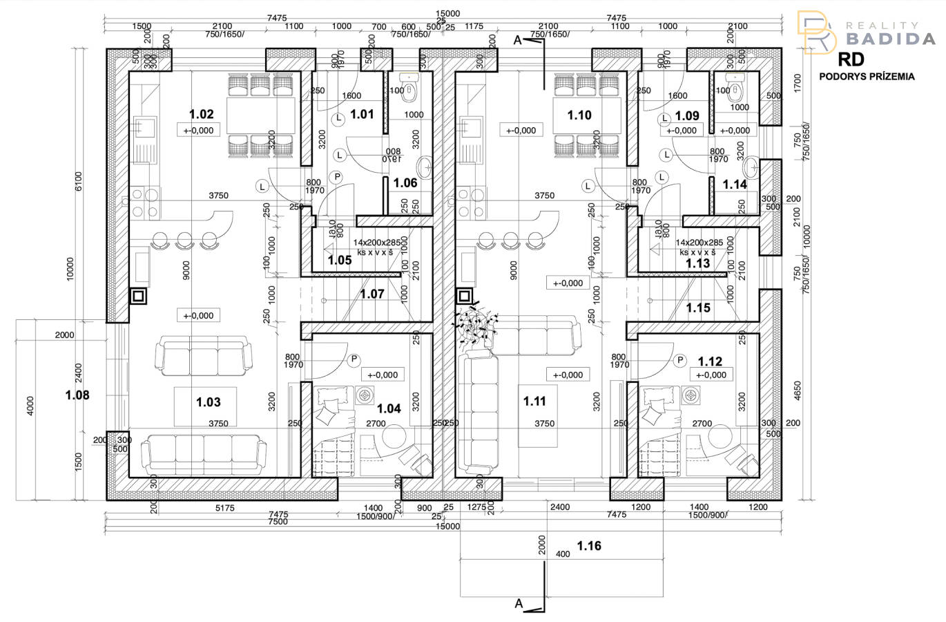 Rodinný dom - Novostavba (HRUBÁ STAVBA) v Dvojdome, pasívny, 5 izbový (114m2),  POSCHODOVÝ, slnečný, na predaj, Chrastné 72